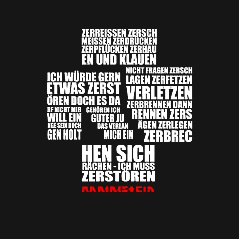 Rammstein Typography Art with German Text on White Background Male Long Sleeve T-Shirt