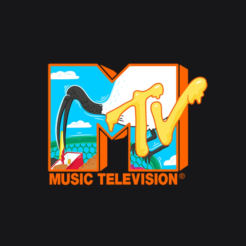 Kreatives MTV Logo mit bunten Elementen Herren Pullover Hoodie