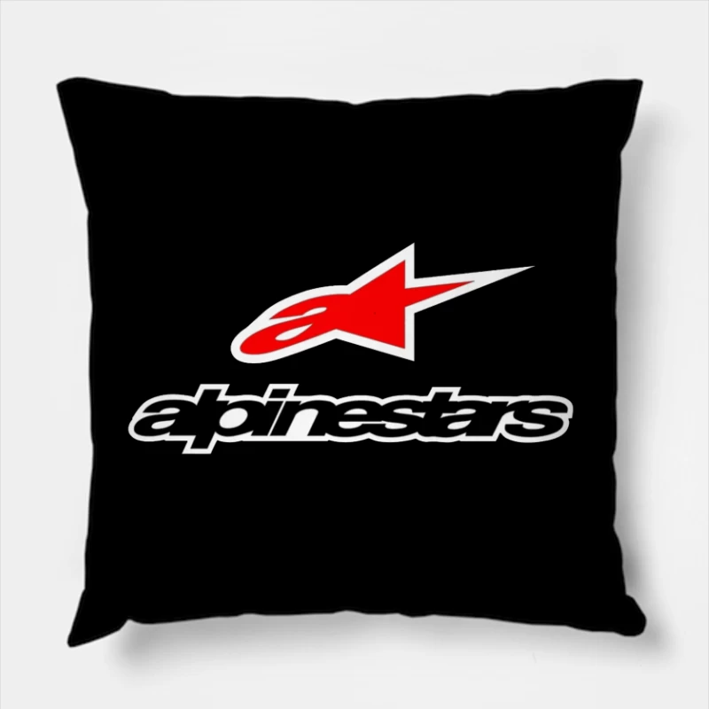 Alpinestars Motorsport Brand Logo with Red Star Design Throw Pillow