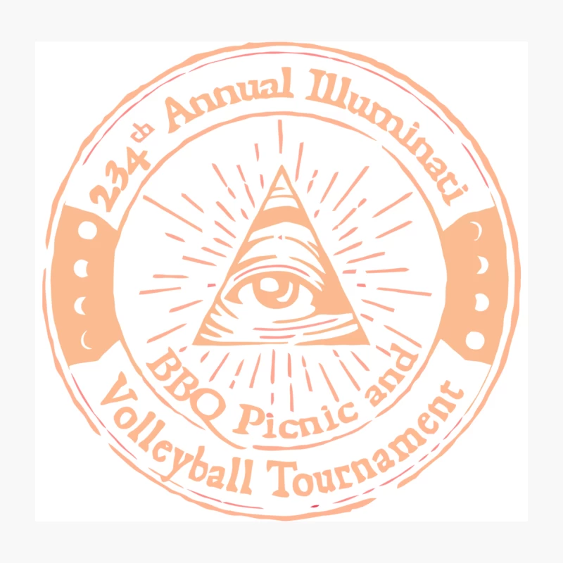 Annual Illuminati Picnic and Volleyball Tournament Logo Throw Pillow