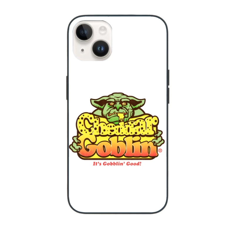 Retro Goblin Character Food Logo with Yellow Typography iPhone Case