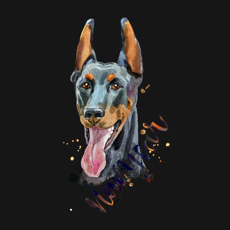 Portrait artistique d'un Doberman Femme T-Shirt