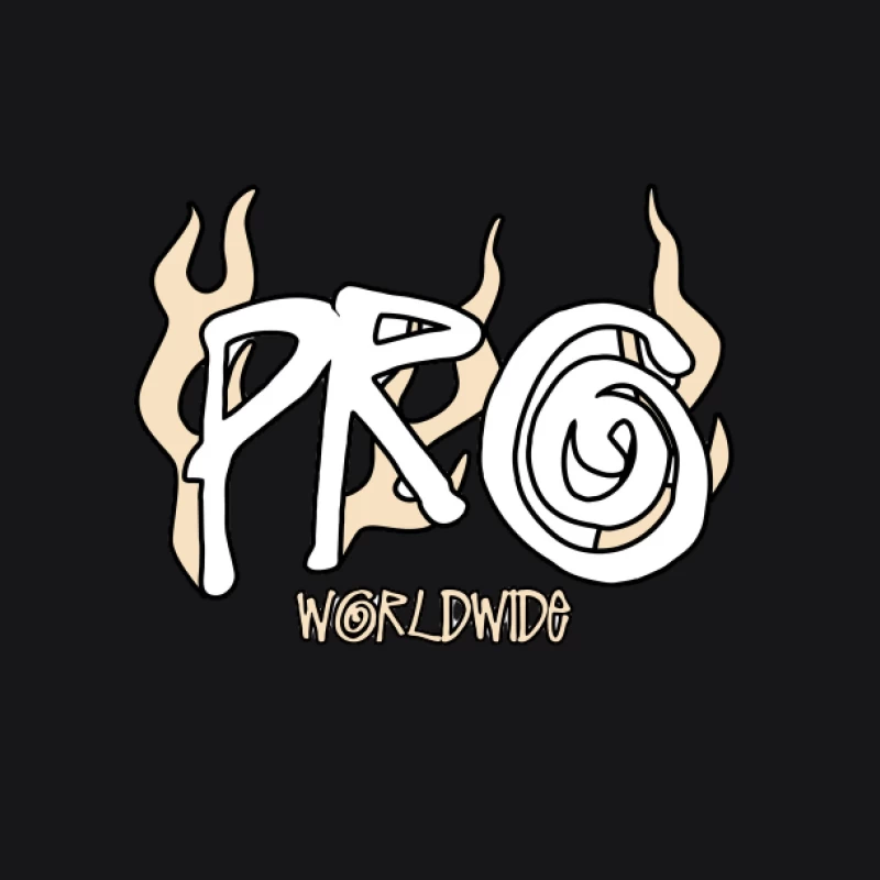 Logo Pro Worldwide avec Flammes Homme Sweat à capuche