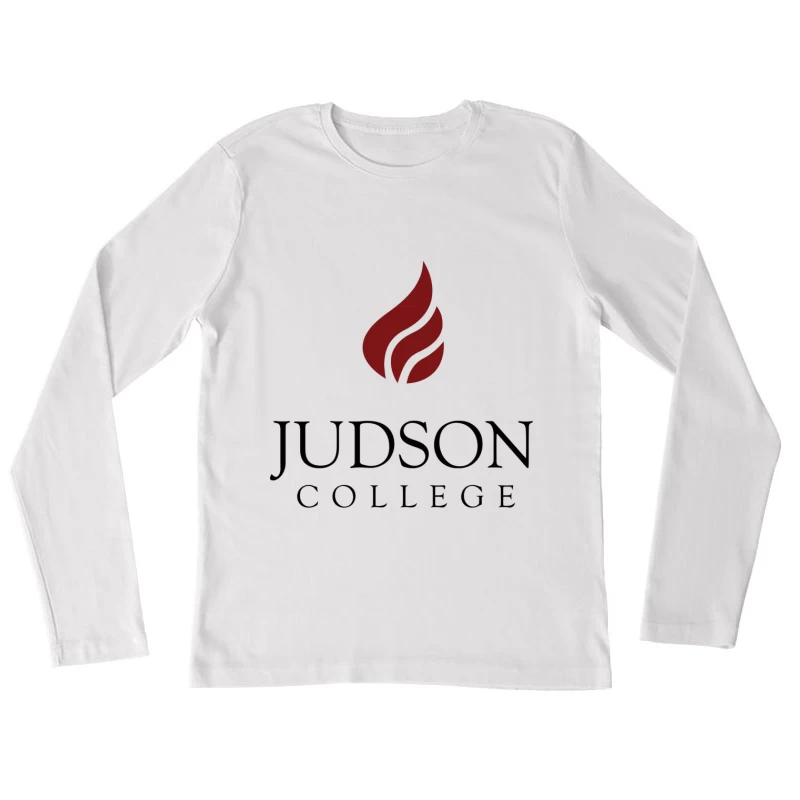 Judson College Educational Institution Logo with Red Flame Symbol Female Long Sleeve T-Shirt