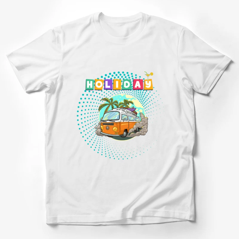Tropical Holiday Camper Van with Palm Trees Male T-Shirt
