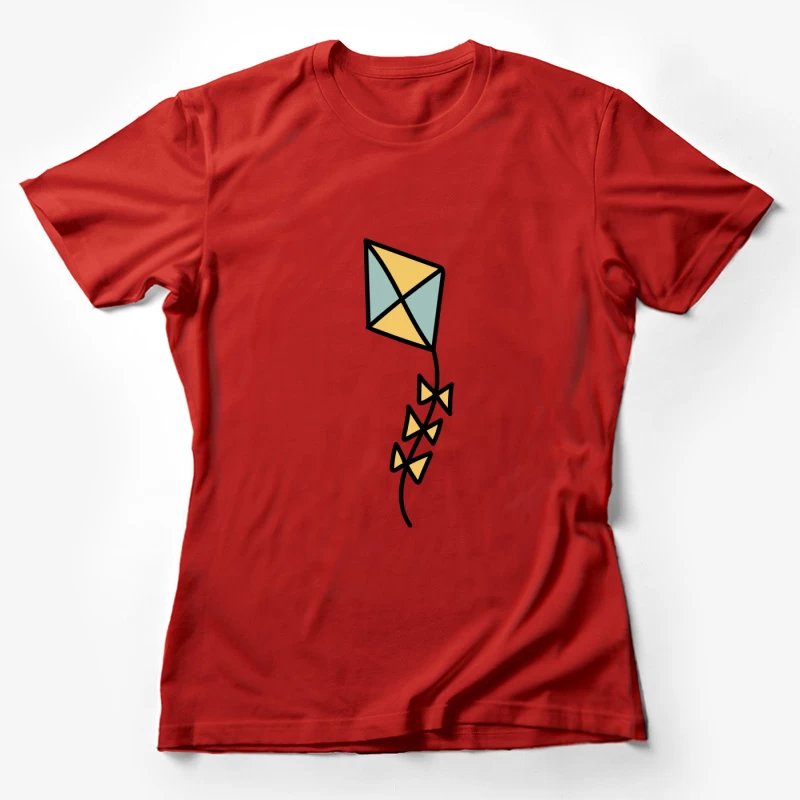 Cerf-volant coloré avec queue en rubans Femme T-Shirt