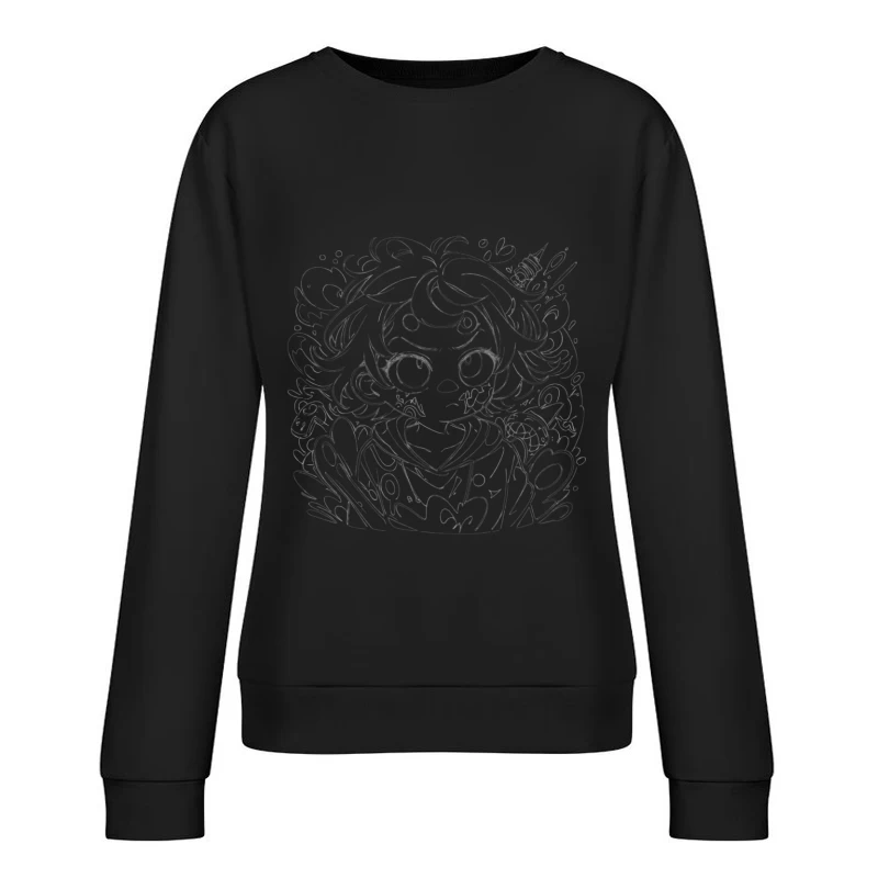 Cartoon abstract Female Pullover Sweatshirt