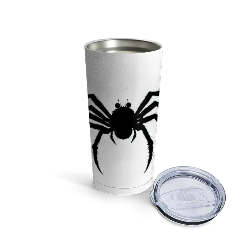 Menacing Spider Silhouette in Black Travel Mug