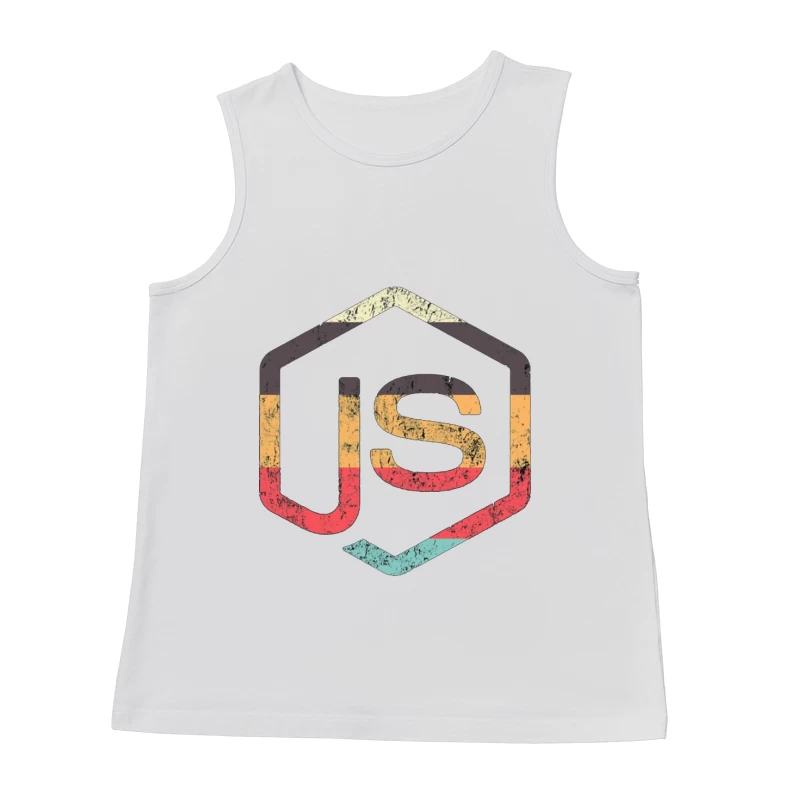 Vintage JavaScript Hexagonal Logo Design Male Tank Top