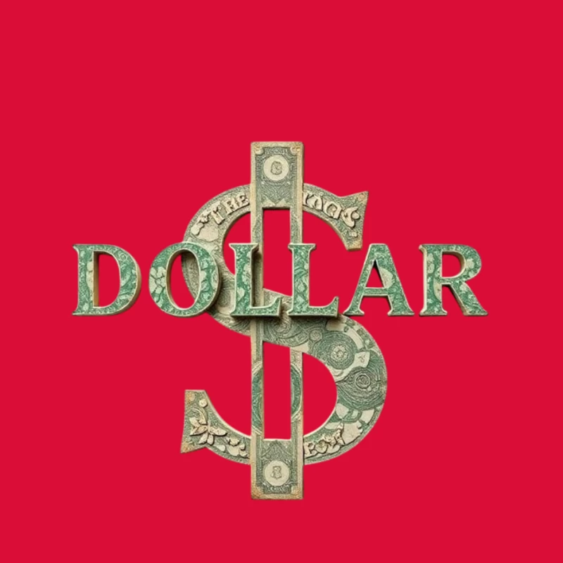 Creative Dollar Sign Typography Made from US Currency Pin