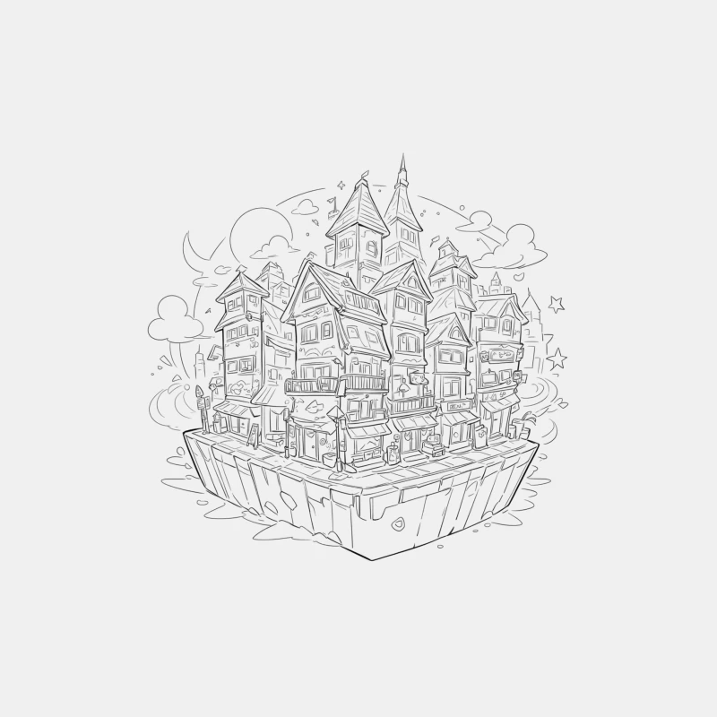 Fantasy Floating Village Male Tank Top