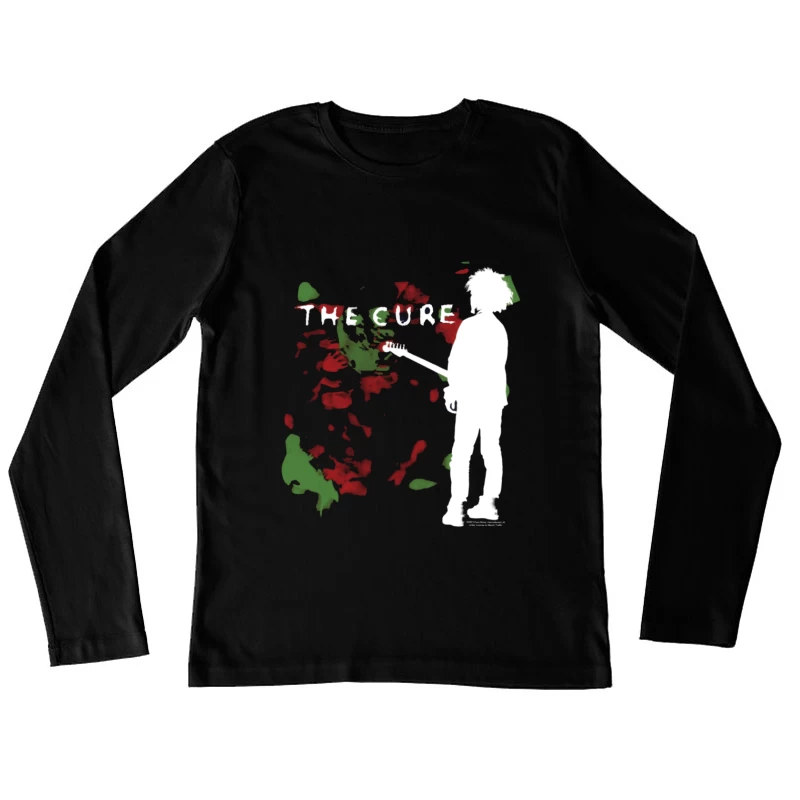 Abstract Silhouette with Red and Green Graffiti Art Female Long Sleeve T-Shirt