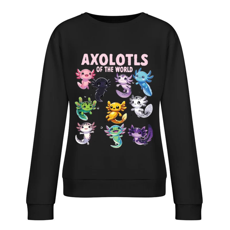Niedliche Axolotl-Illustrationen Damen Pullover Sweatshirt