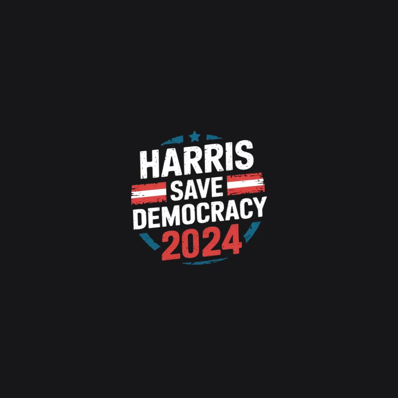 Harris 2024 Presidential Campaign Logo with American Flag Elements Male Pullover Hoodie