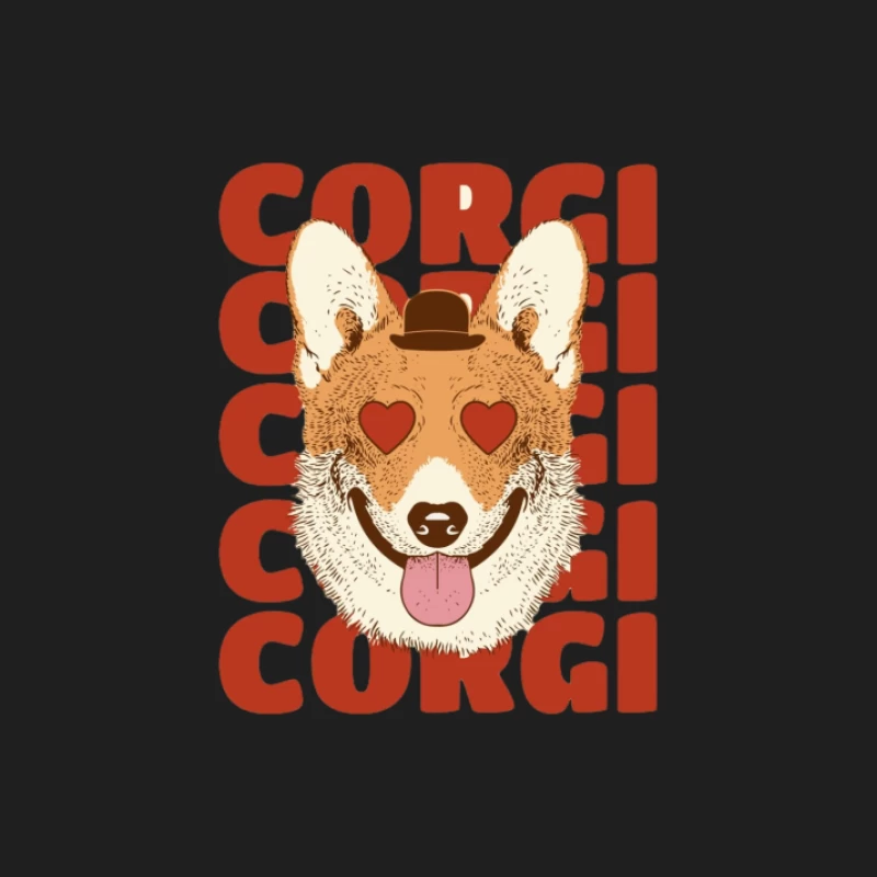 Corgi mit Herzaugen und Hut Herren Tanktops