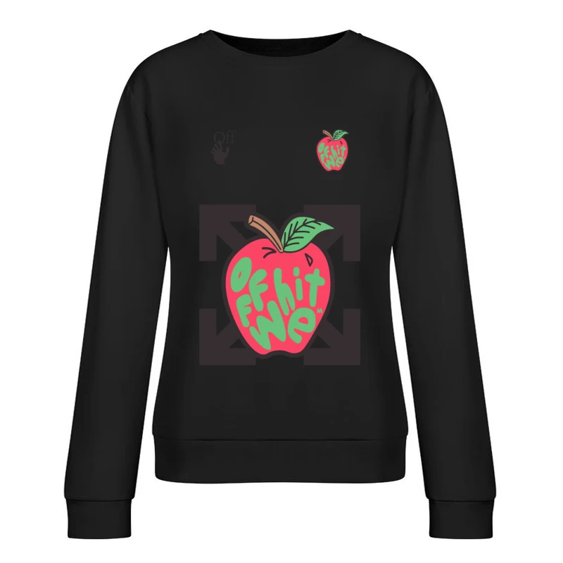 Buntes Apfeldesign mit Text Damen Pullover Sweatshirt