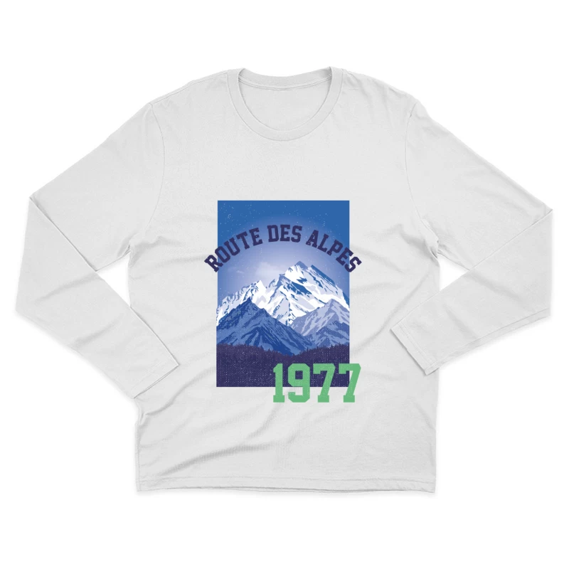 Alpenroute 1977 Berglandschaft Herren Langarm T-Shirt