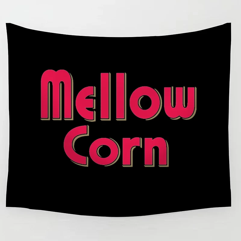 Retro Pink "Mellow Corn" Typography Logo Design Tapestry