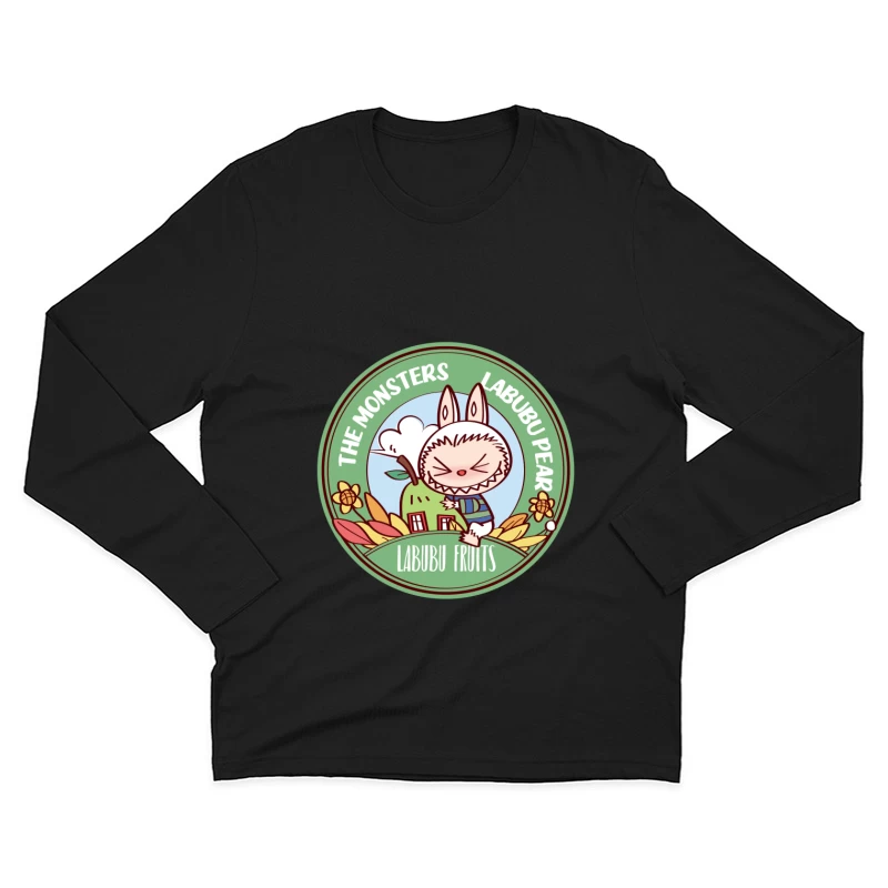 Lustiges Labubu-Früchtedesign Herren Langarm T-Shirt