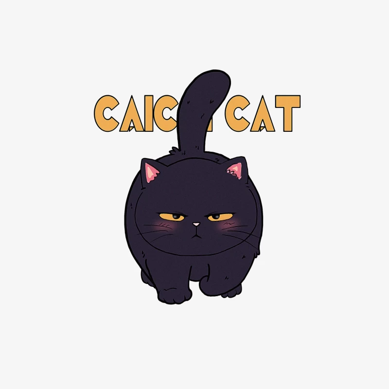 Grummelige schwarze Katze Illustration Damen Pullover Sweatshirt