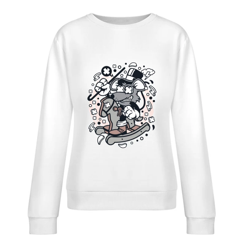Chien magique avec canne et chapeau haut de forme Femme Sweat-shirt à enfiler