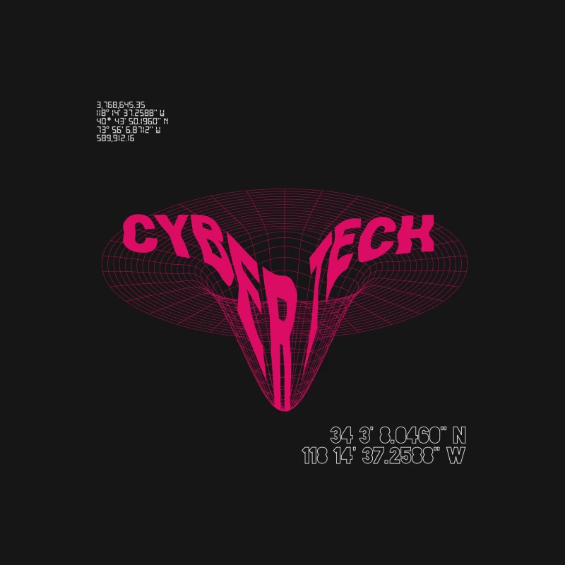 Cyber Tech 3D Gitter Illustration Herren T-Shirt