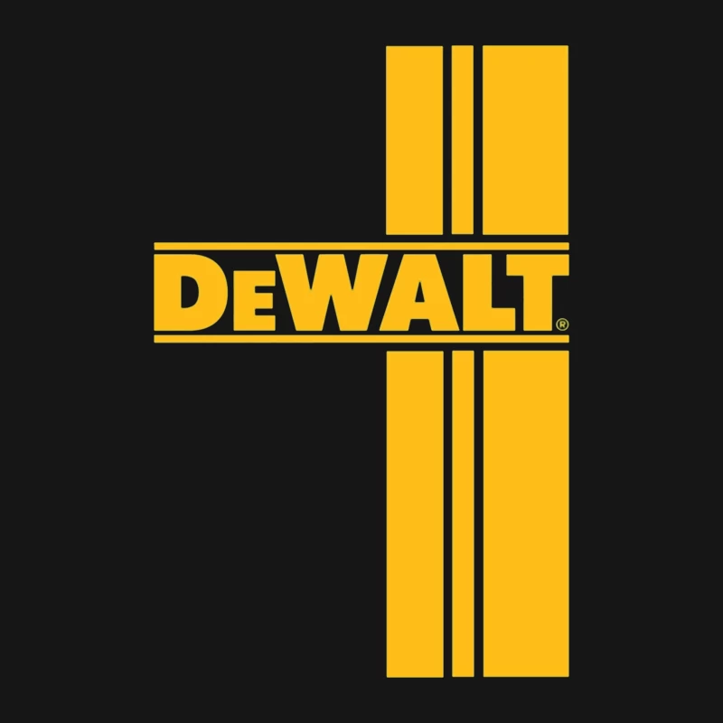 DeWalt Power Tools Brand Logo in Yellow Male Long Sleeve T-Shirt