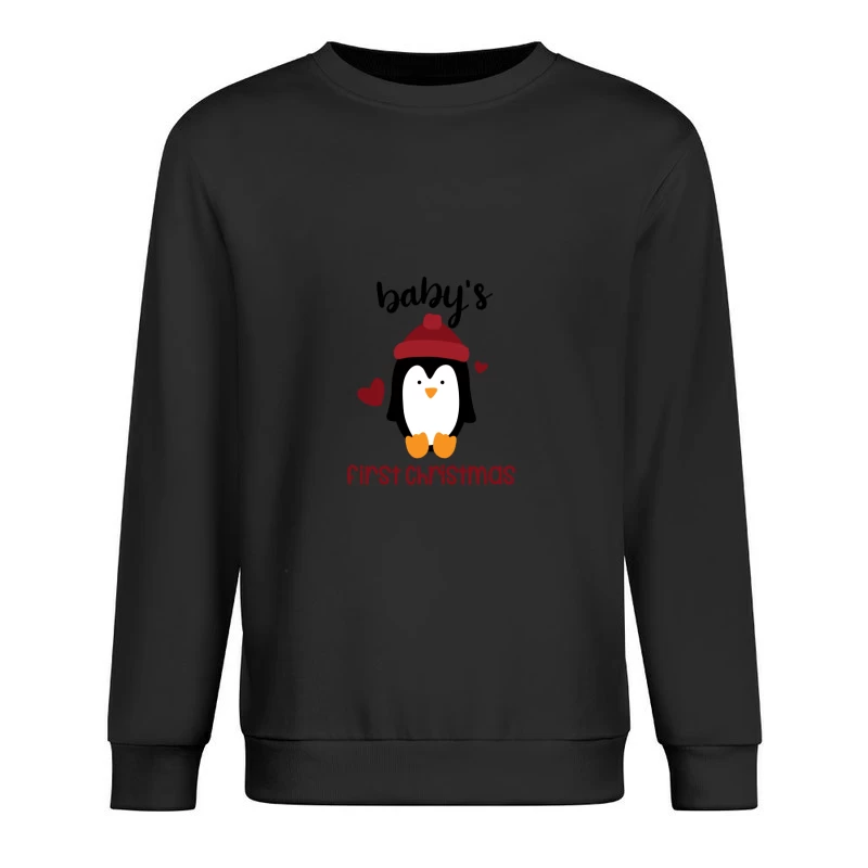 Premier Noël avec pingouin mignon Homme Sweat-shirt à enfiler