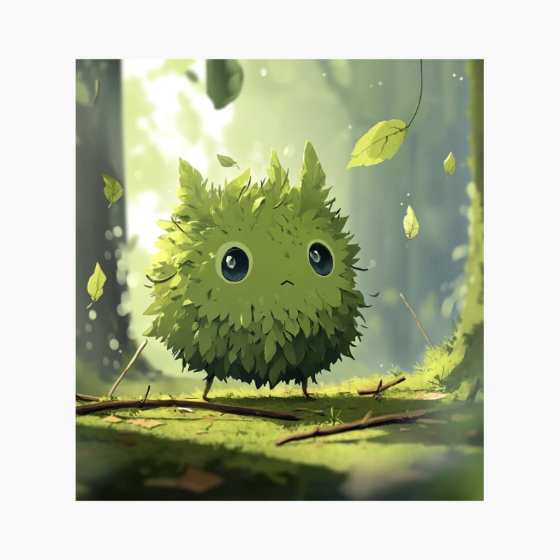 Adorable Green Forest Spirit in a Magical Woodland Cotton Tote Bag