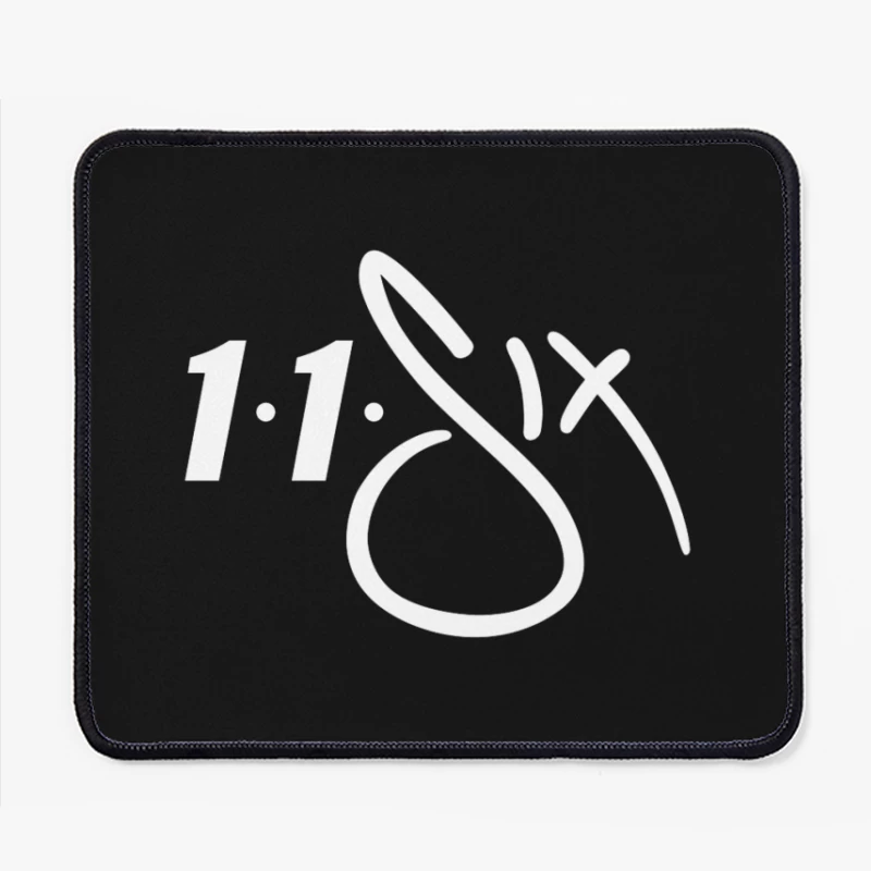 White Minimalist Number 11 Logo Outline Mouse Pad