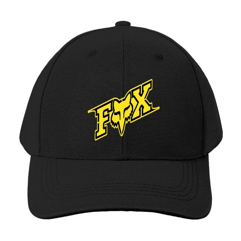 Fox Racing Yellow and Black Sports Brand Logo Baseball Cap