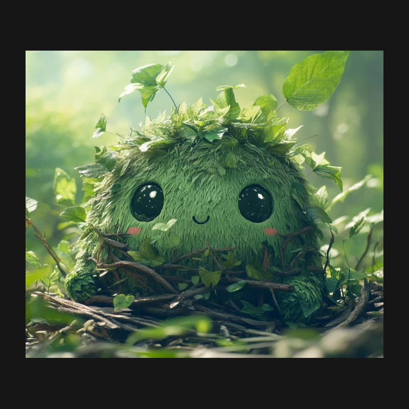 Adorable Leafy Forest Spirit: A Whimsical Nature Fantasy Mouse Pad