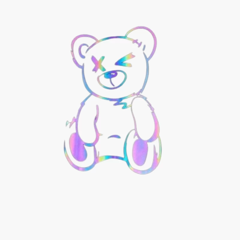 Colorful Cartoon Teddy Bear Illustration Cotton Tote Bag