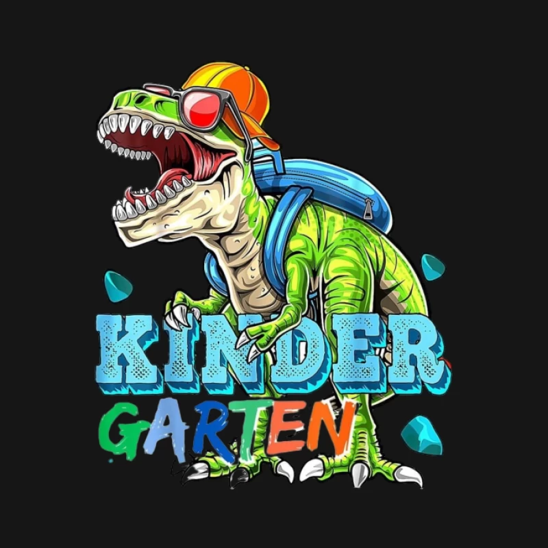 Dinosaurier mit Rucksack im Kindergarten Herren T-Shirt