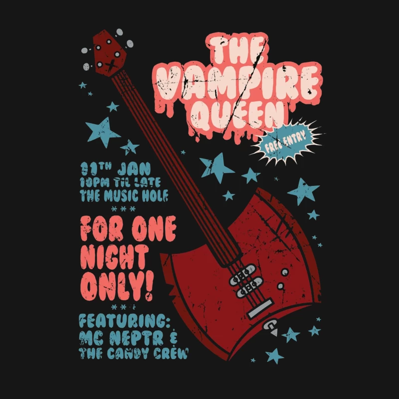 Retro Concert Poster: The Vampire Queen Live at The Music Hole Female T-Shirt