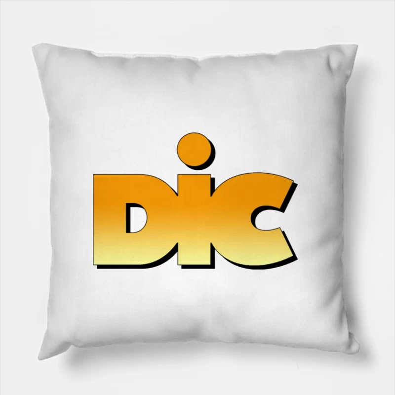 DIC Entertainment Logo Design with Orange Gradient Effect Throw Pillow