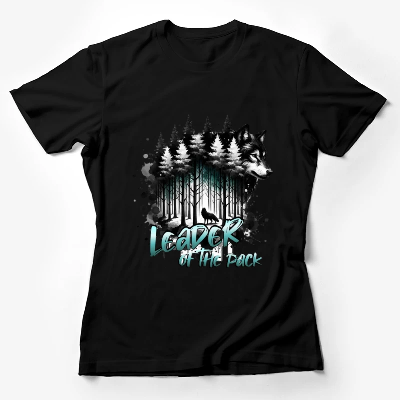 Führer des Rudels: Wolf-Design mit Wald Damen T-Shirt