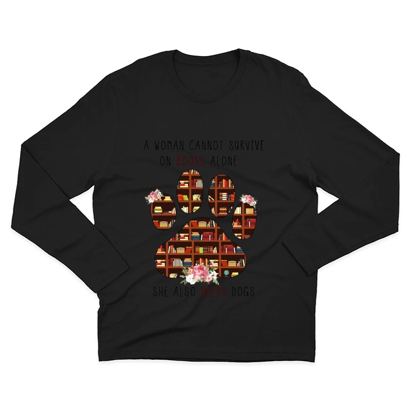 Livres et chiens : essentiels pour les femmes Homme Manches Longues T-Shirt