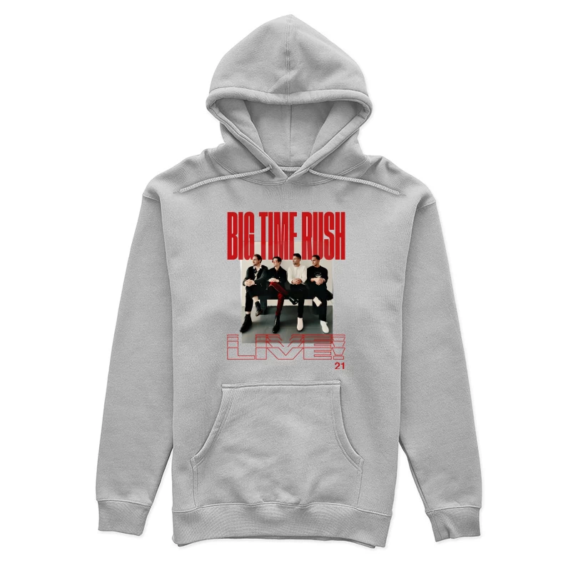 Big Time Rush Band Promotional Photo with Red Typography Design Female Pullover Hoodie