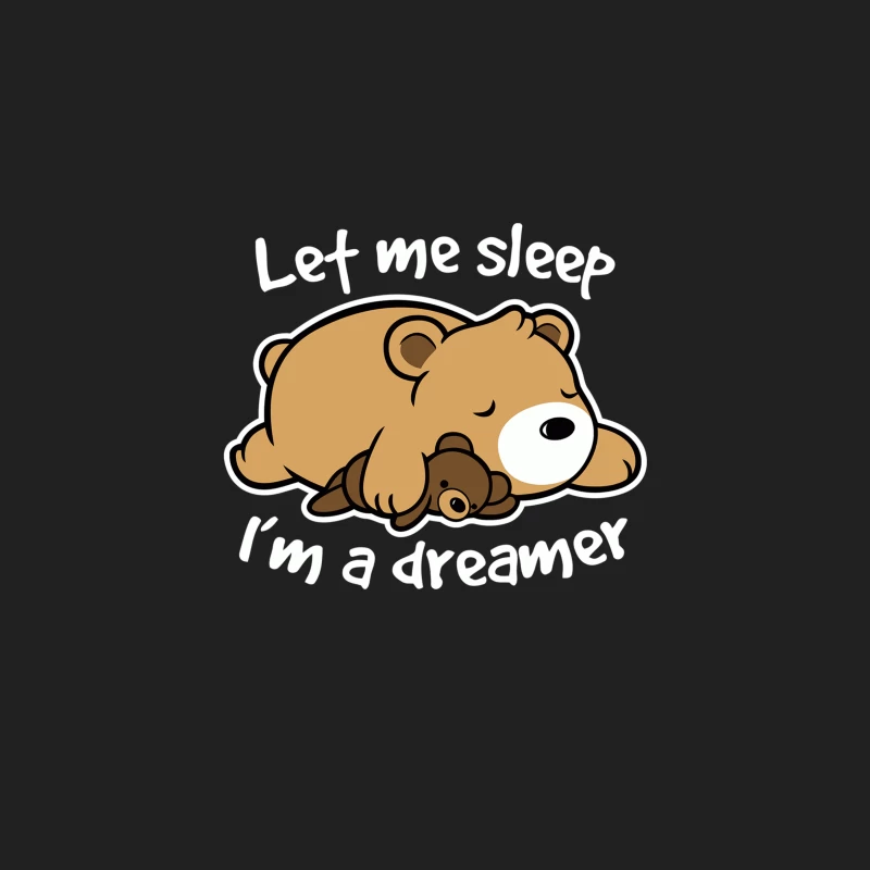 Adorable Sleeping Cartoon Bear Illustration Bucket Hat