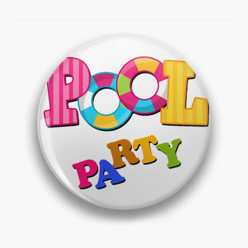 Colorful Pool Party Text for Summer Fun Pin