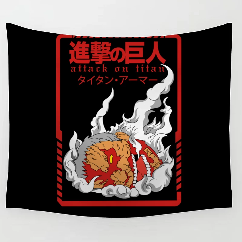 Attack on Titan Graphic Design Tapestry