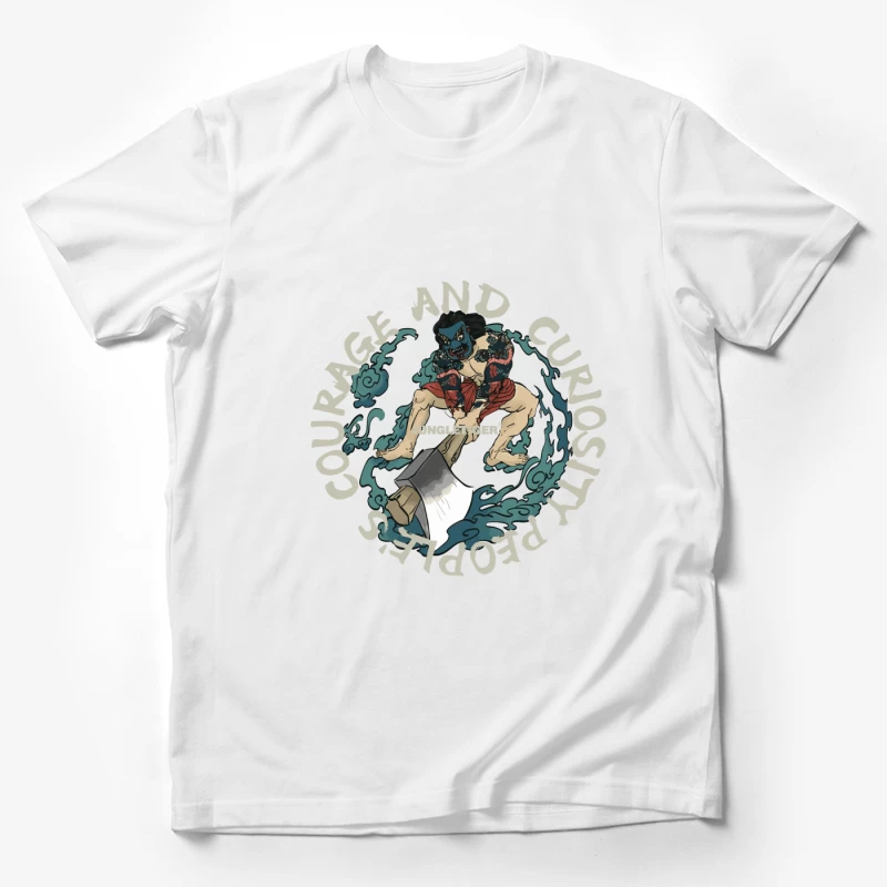 Kriegerdesign mit Axt und Schriftzug Herren T-Shirt