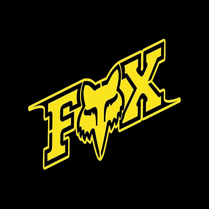 Fox Racing Yellow and Black Sports Brand Logo Pin