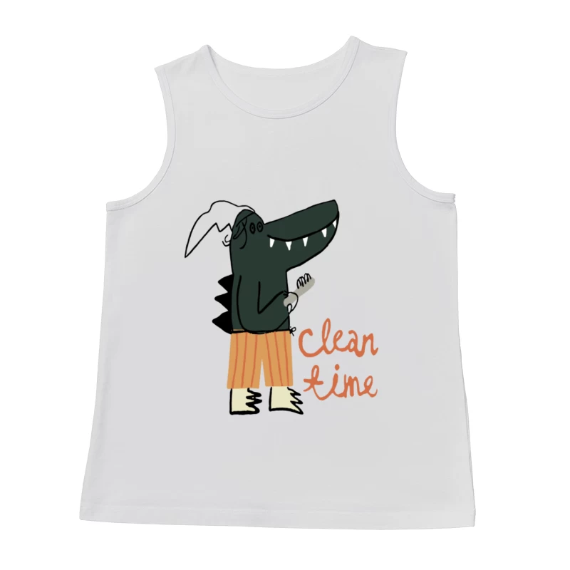 Krokodil mit Zahnbürste: Saubere Zeit Herren Tanktops