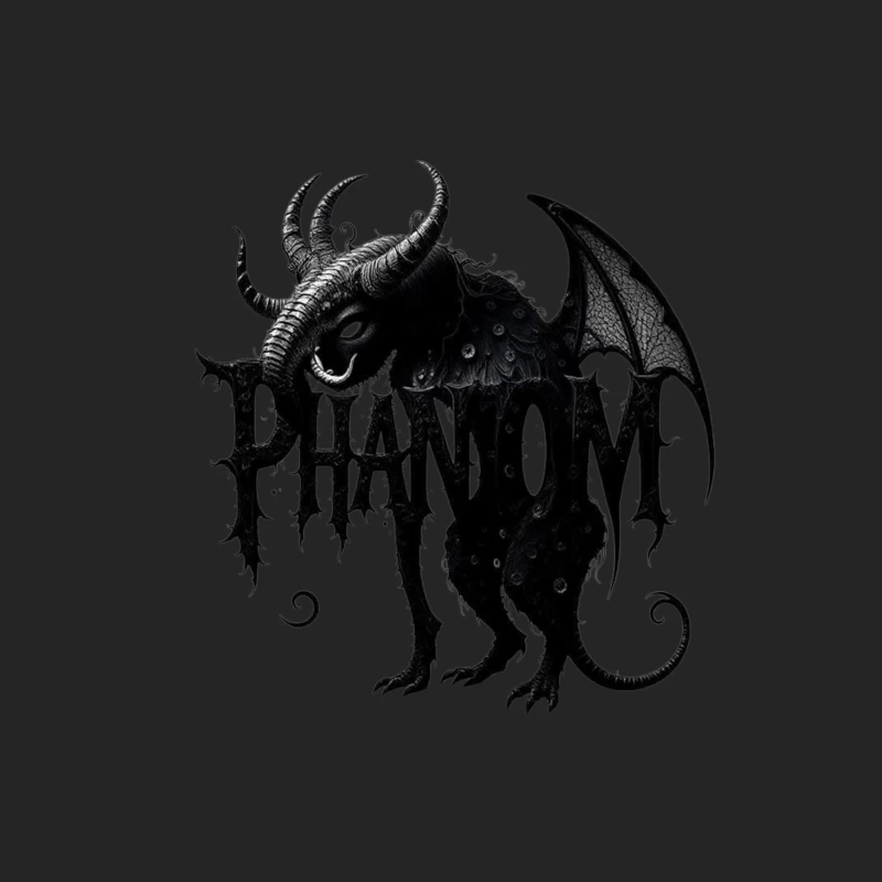 Gothic Phantom Beast with Horns and Wings Dark Art Illustration Male Pullover Sweatshirt