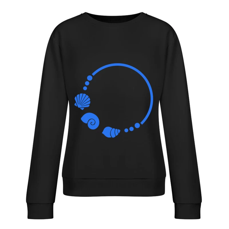 Ornement de coquillages marin circulaire Femme Sweat-shirt à enfiler