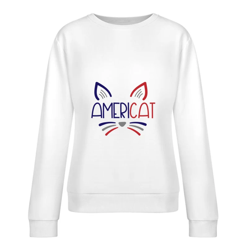 Design de chat patriotique Americat Femme Sweat-shirt à enfiler