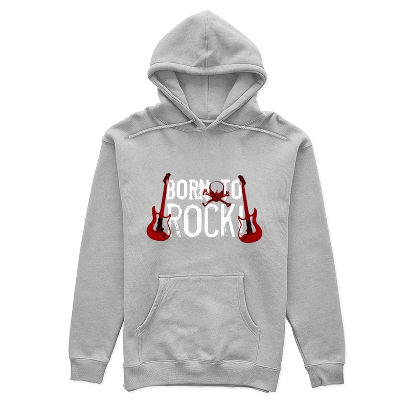 Rock Music Design Featuring Guitars and Skull Female Pullover Hoodie