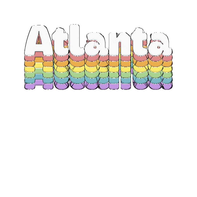 Atlanta, Georgia   Retro Typography Design Tapestry